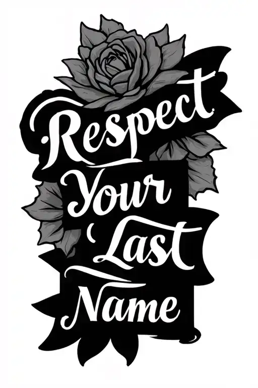 respect your last name written tattoo design idea