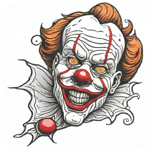 pennywise clown tattoo design idea