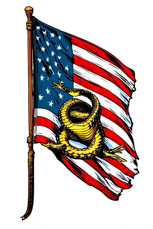 - Describe your tattoo idea or theme:  Gadsden flag, in god we trust, betsy ross american flag ,patriotic, western, son tattoo design idea