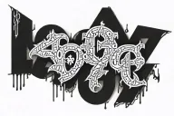 the nummber 211 with thug fonts tattoo design idea