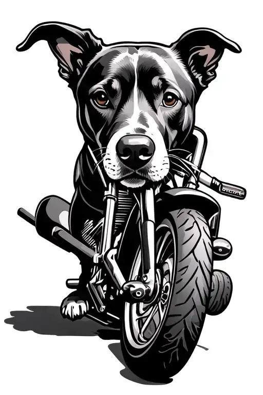 lab dog hockey golf harley davidson motorcycle tattoo design idea