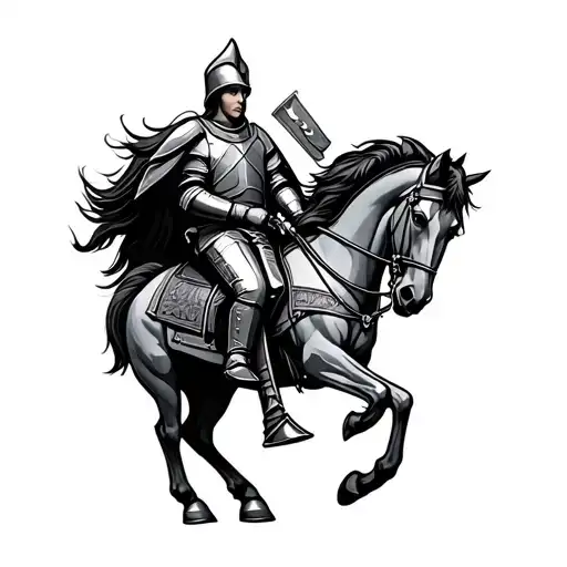 English knight on a horse  tattoo design idea