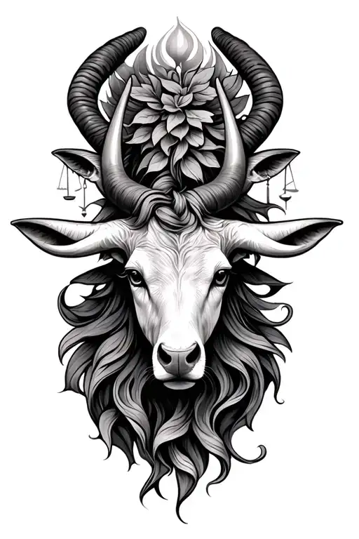 Taurus And Libra scale tattoo design idea