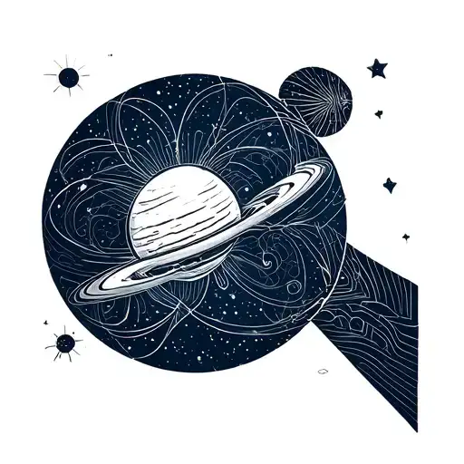 petit prince planet with J tattoo design idea