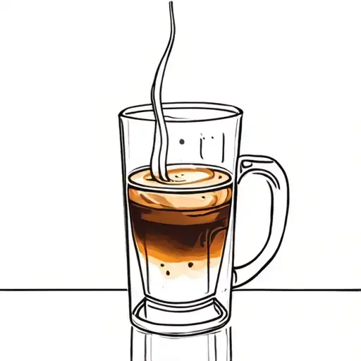 mixing drinks alcohol and coffee tattoo design idea