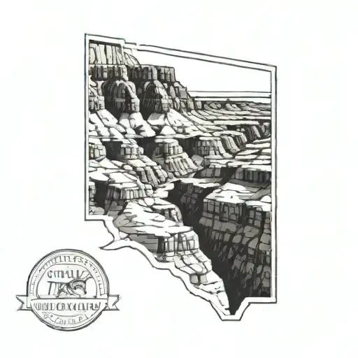 grand canyon patch work tattoo design idea