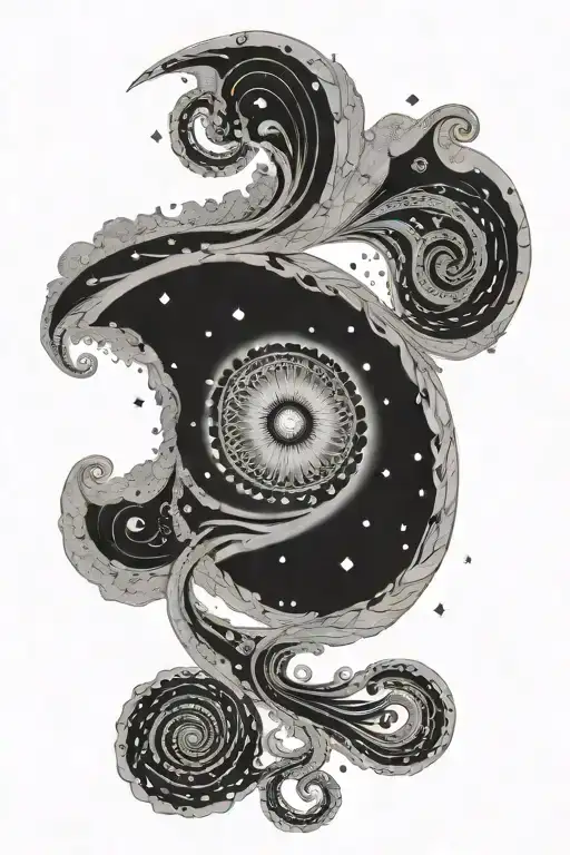 kundalini spiral galaxy tattoo design idea