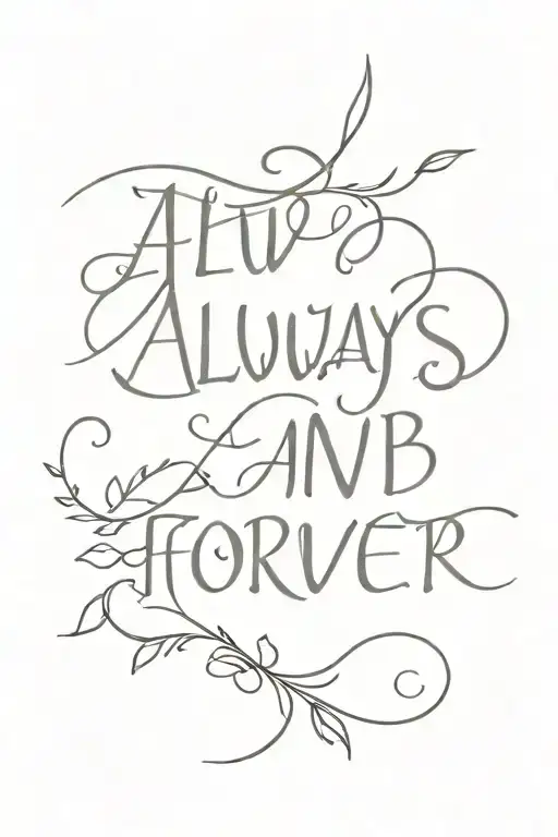 Always & Forever written underneath 8-20-2000 tattoo design idea