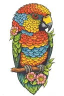 rainbow lorikeet tattoo design idea
