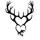"Gone Bush Forever Free" "Gone Bush Forever Free" "Gone Bush Forever Free" deer antlers making a heart with a fish jumping tattoo design idea