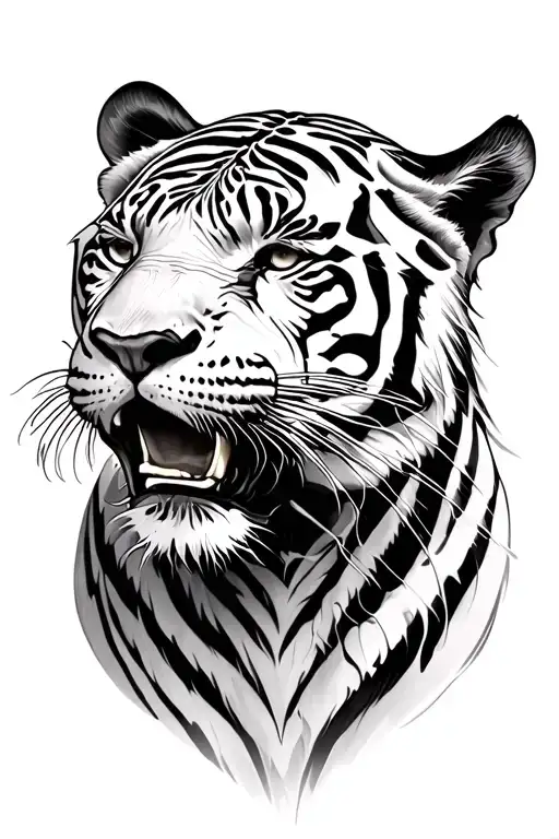 White Tiger & Panther tattoo design idea