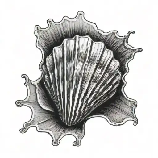 scallop shell tattoo design idea
