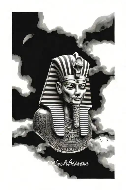 pharaoh holding a pyramid tattoo design idea