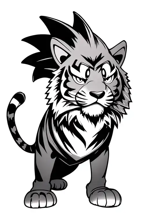 sonic riding a tiger tattoo design idea