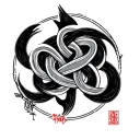 wu-Tang Clan Knot mixed with Chinese tattoo design idea