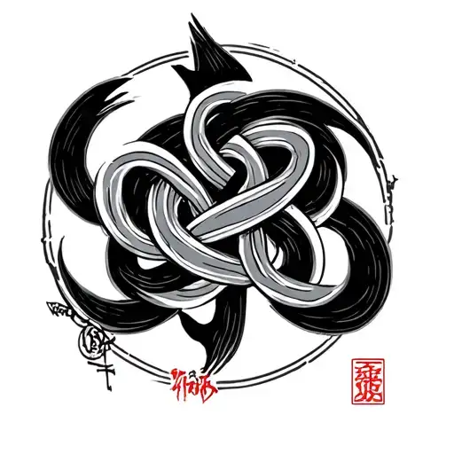 wu-Tang Clan Knot mixed with Chinese tattoo design idea