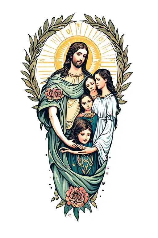 god family career growth  tattoo design idea