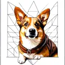 corgi dressed as indiana jones tattoo design idea