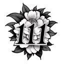 1111 numbers tattoo design idea
