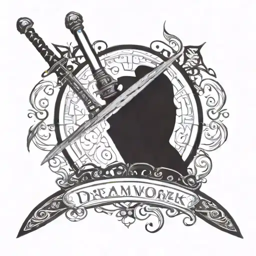 The dreamworks logo with a sword tattoo design idea