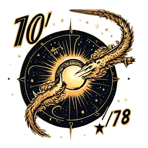 "10/19/78" Sagittarius zodiac sign tattoo design idea