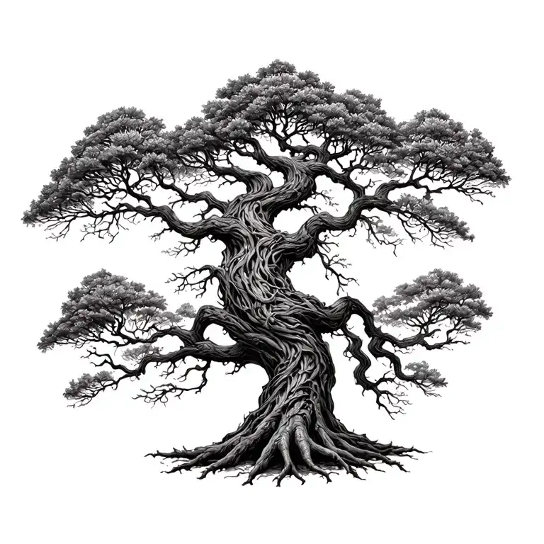 tree intertwined tattoo design idea