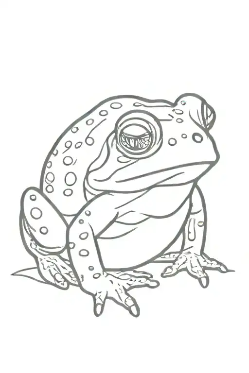 toad eating a good side profile tattoo design idea