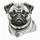 pug dog tattoo design idea