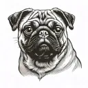 pug dog tattoo design idea