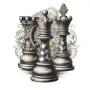 Chess pieces gothic tattoo design idea