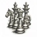Chess pieces gothic tattoo design idea