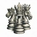 Chess pieces gothic tattoo design idea
