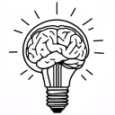 lightbulb with anatomical brain inside representing adhd tattoo design idea
