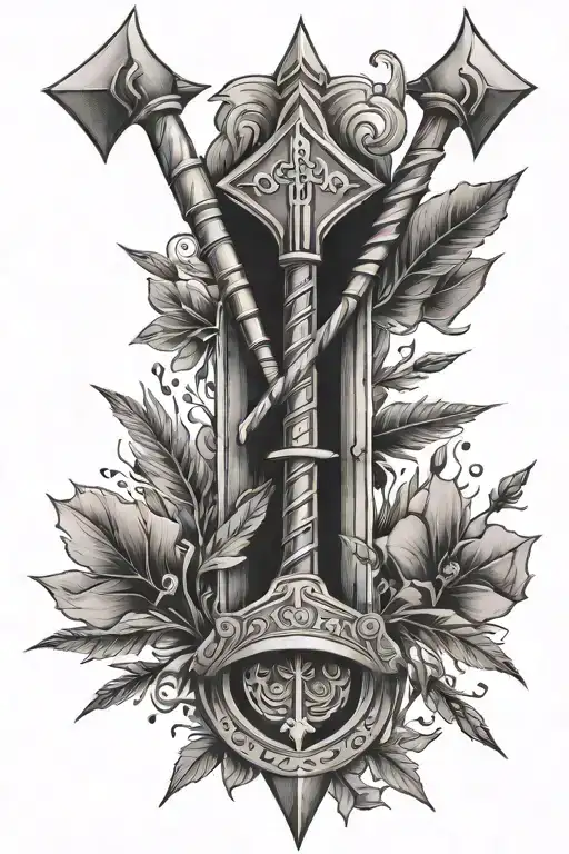 quiver of 3 arrows tattoo design idea