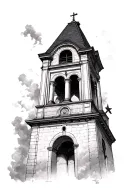 bell tower tattoo design idea