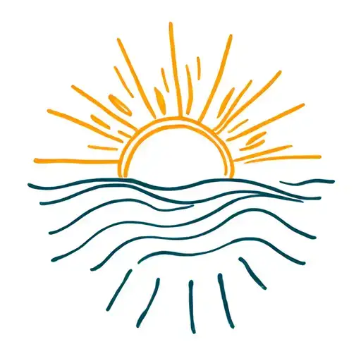 sunshine and sea tattoo design idea