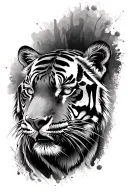 tiger face tattoo design idea