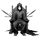 Itachi Uchiha sitting on a throne tattoo design idea