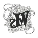 initials A.W intertwined symbolizing soulmates twin flame  tattoo design idea