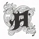 initials A.W intertwined symbolizing soulmates twin flame  tattoo design idea