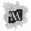 initials A.W intertwined symbolizing soulmates twin flame  tattoo design idea