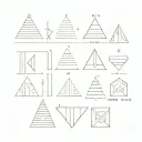 list of 4 memorable dates stacked to represent marriage and children in a super simple style tattoo design idea