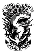 shark compas anchor  tattoo design idea