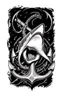 shark compas anchor  tattoo design idea