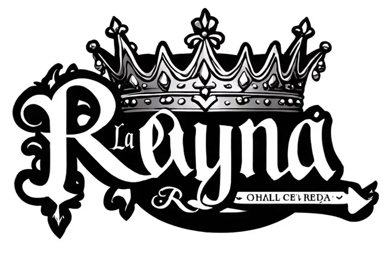"La Reyna" "La Reyna" saints queen crown tattoo design idea