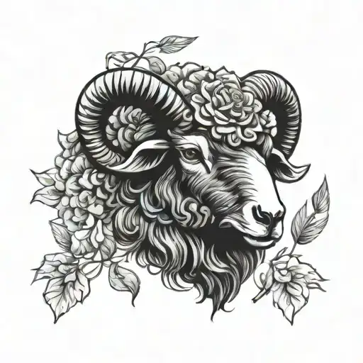 black sheep head tattoo design idea