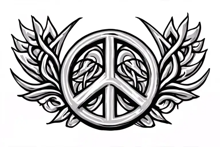 illustrations of peace love unity respect very detailed Celtic  tattoo design idea