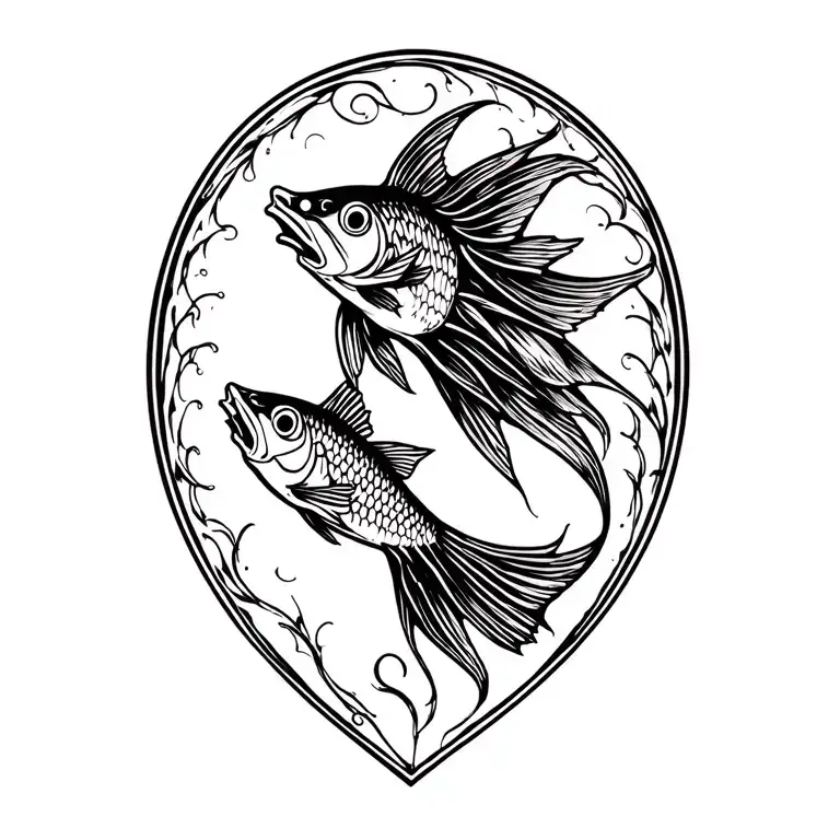 Christian fish symbol incorporated tattoo design idea