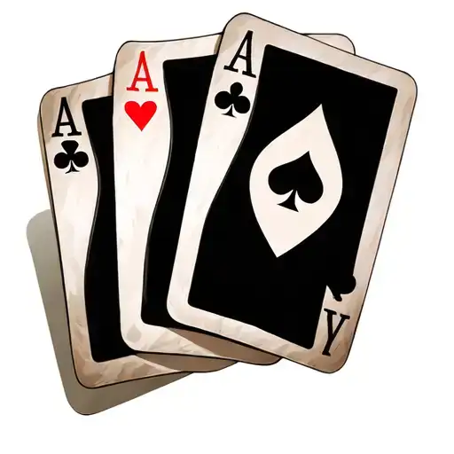 four of a kind poker hand with aces tattoo design idea