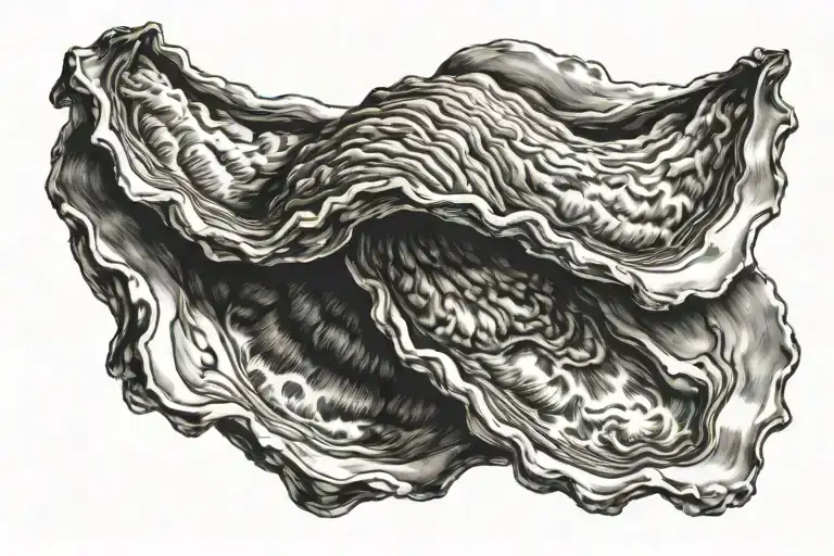 single oyster tattoo design idea
